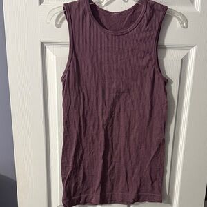 Zyia Sleeveless Ribbed Tank Top - Plum